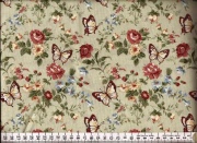 blumenranken mit schmetterlingen hell grün 001