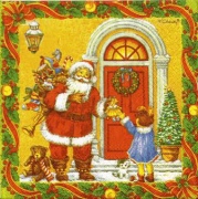 mädchen mit santa vor der tür 001